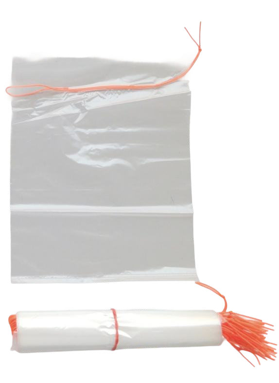 Plastic Bag with String 8" x 8" Orange